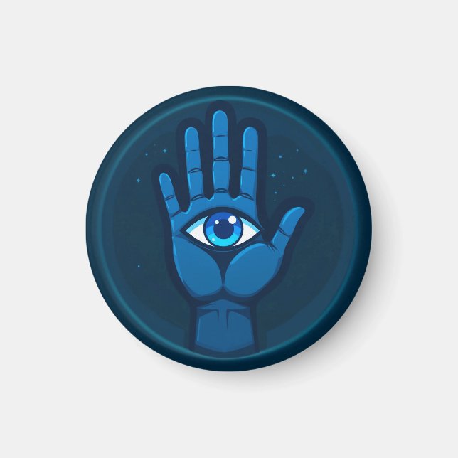 Mystische Hand mit Augensymbol Magnet (Vorne)