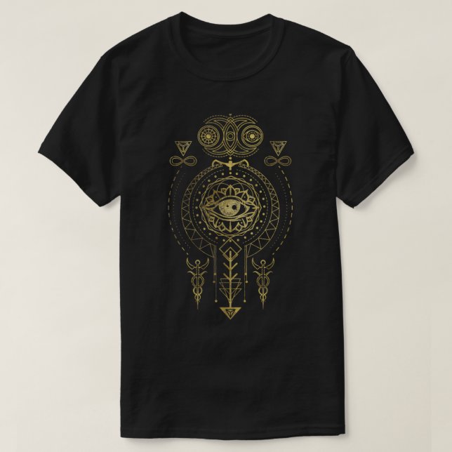 Mystische Heilige Geometrie T-Shirt (Design vorne)