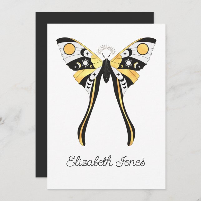 Mystische Himmelsgoldenmonde - Einladung (Vorne/Hinten)