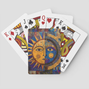 Mystische Himmelssonne Mond Alchemie Spielkarten