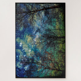 Mystische Himmelswälder Bäume Natur groß Puzzle
