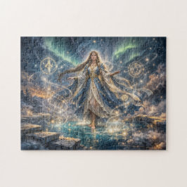 Mystische Himmelszauberin Goldene Fantasie Puzzle