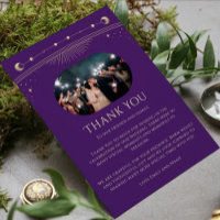 Mystische Hochzeit mit lila Gold Sonne Mond Sterne
