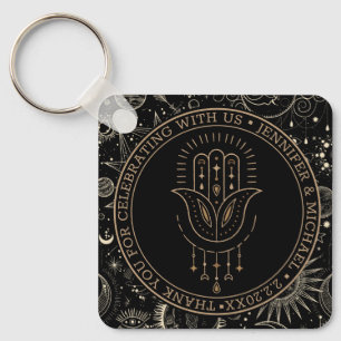 mystische Hochzeit mit schwarzem Gold danke Schlüsselanhänger