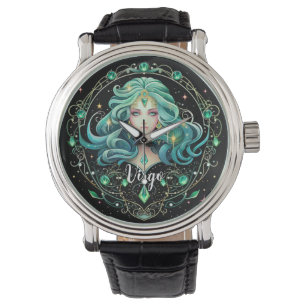 Mystische Jungfrau-Sternzeichen-Kunst Armbanduhr