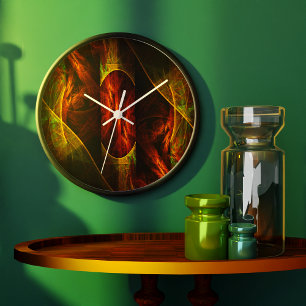 Mystische Jungle Abstract Art Round Große Wanduhr