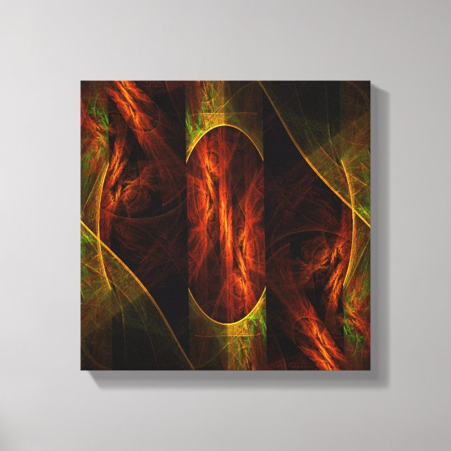 Mystische Jungle Abstrakt Art Schwarz/Weiß Leinwanddruck (Vorderseite)