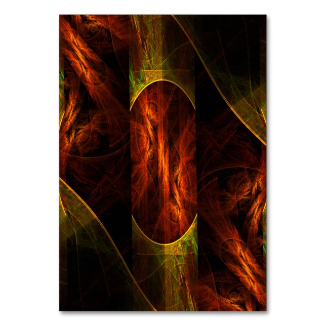 Mystische Jungle Abstrakt Art Table Card Tischnummer (Vorderseite)