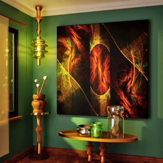 Mystische Jungle Abstrakt Art Wrapped Canvas Print Leinwanddruck