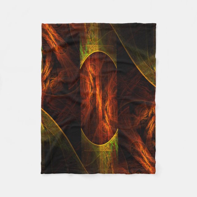 Mystische Jungle Abstrakte Kunst Fleecedecke (Vorderseite)