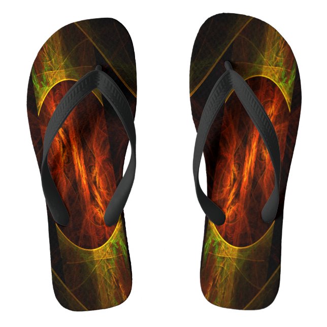 Mystische Jungle Abstrakte Kunst Flip Flops (Fußbett)