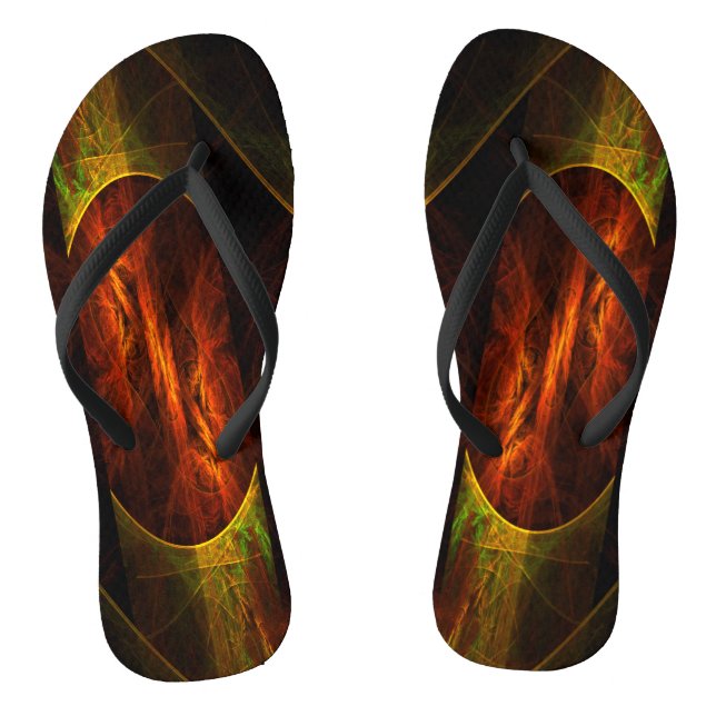 Mystische Jungle Abstrakte Kunst Flip Flops (Fußbett)