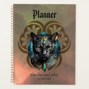 Mystische Katze Ägyptens, schwarz wie die Nacht Planer