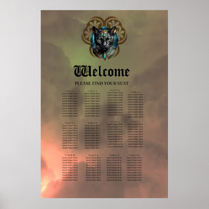 Mystische Katze Ägyptens, schwarz wie Nacht Poster