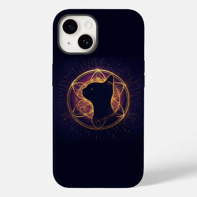 Mystische Katze innerhalb des heiligen Kreises Case-Mate iPhone Hülle (Rückseite)