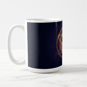 Mystische Katze innerhalb des heiligen Kreises Kaffeetasse