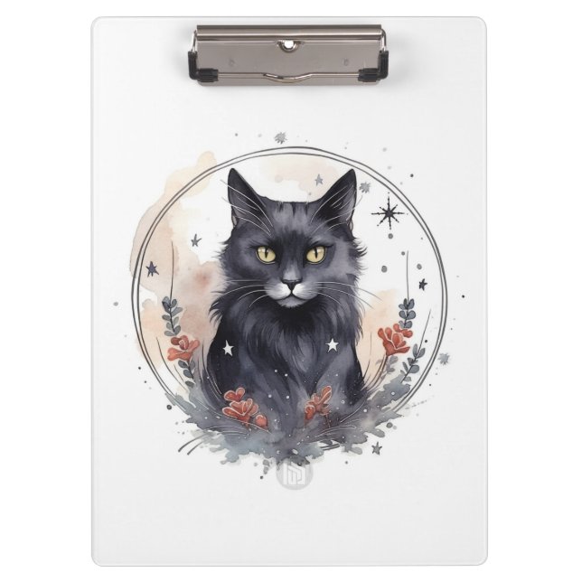 Mystische Katze Klemmbrett (Vorderseite)
