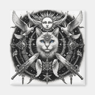 Mystische Katze Magnet