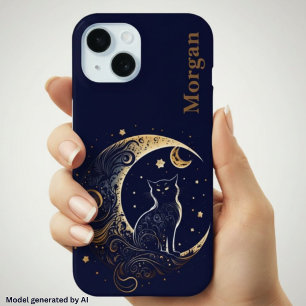 Mystische Katzenmond - Personalisiertes Geschenk m Case-Mate iPhone Hülle