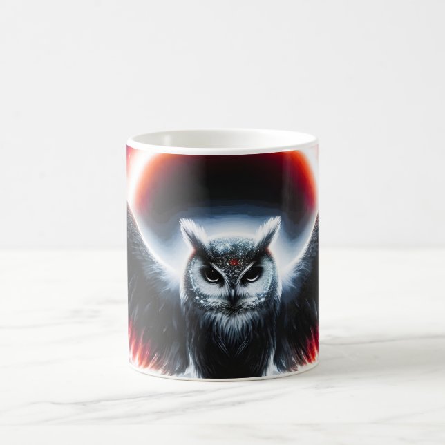 Mystische Kosmische Himmlische Eule Kaffeetasse (Mittel)