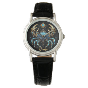Mystische Krebs-Sternzeichen-Kunst Armbanduhr