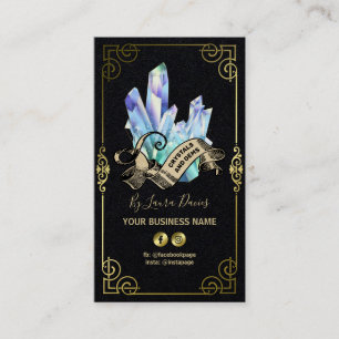 Mystische Kristallschwarz-Gold-Visitenkarte Visitenkarte
