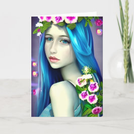 Mystische Kunst | Beautiful Blue Fairy Birthday Karte