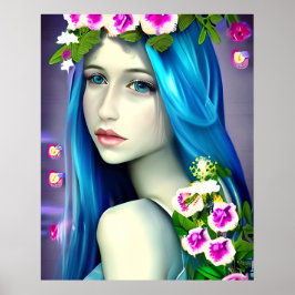 Mystische Kunst | Beautiful Blue Fairy Poster