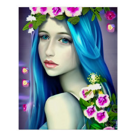 Mystische Kunst | Beautiful Blue Fairy Poster