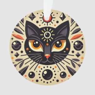 Mystische Kunst eines schwarzen Katers Ornament