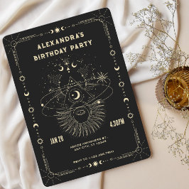 Mystische Kunstmond zum Geburtstag Einladung