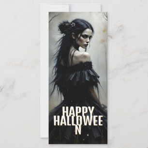 Mystische Lady im Dunklen Halloween-Wald