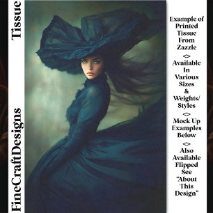Mystische Lady in Midnight Blue DU2L Decoupage Seidenpapier