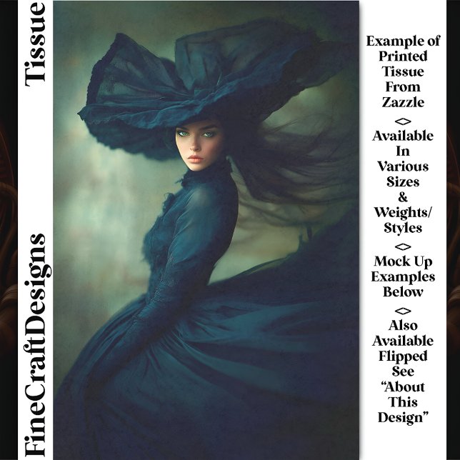 Mystische Lady in Midnight Blue DU2L Decoupage Seidenpapier (Von Creator hochgeladen)