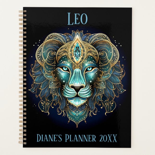 Mystische Leo-Sternzeichen-Kunst  Planer (Vorderseite)