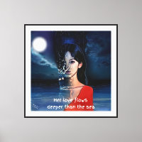 Mystische Liebesdigitalkunst, gespanntes Leinwandb