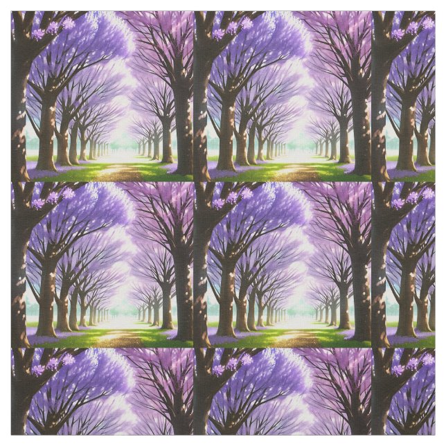 Mystische Lila blühende Jacaranda-Bäume, Gewebe Stoff (Muster)