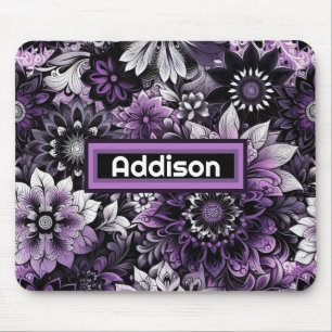 Mystische Lila Blüten Mousepad