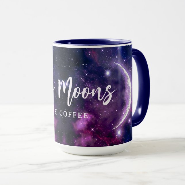 Mystische Lila-Galaxie-Halbmond Himmels-Element Tasse (VorderseiteRechts)