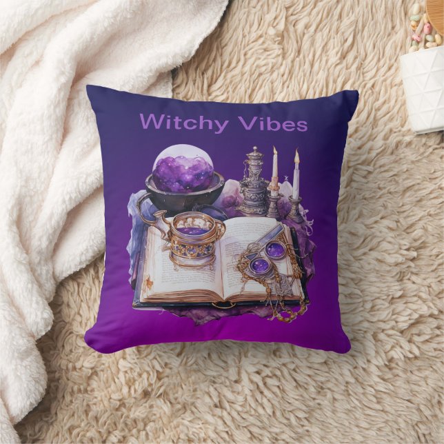 Mystische Lila Kristalle und Inspiriertes Tarot Kissen (Decke)