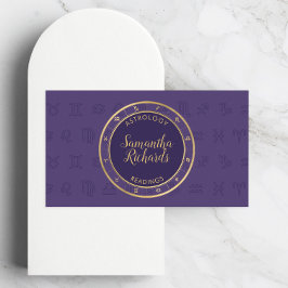 Mystische Lila Zodiakastrologie Visitenkarte