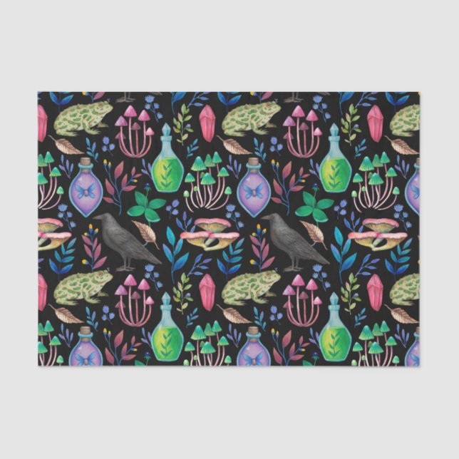 Mystische Magie und Hexenkunst Naturelemente Seidenpapier (Vorderseite)