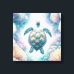 Mystische Meeresschildkröte Art Canvas Prints Leinwanddruck<br><div class="desc">Tauchen Sie ein in ein ruhiges Unterwasser-Reich mit diesem bezaubernden Leinwand aus Meeresschildkröten, der exklusiv von Do Tell A Belle erhältlich ist. Genießen Sie eine visuelle Reise, während die Meeresschildkröte anmutig zwischen den blauen Unterwasserbotanikalen tanzt, die in sanften Pastelltönen aus Grün, Türkis, Blau, Lavendel und Blassgelb gestrichen sind und die...</div>