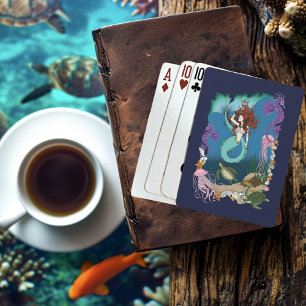 Mystische Meerjungfrau Ozean-Fantasie Blaues Meer- Spielkarten