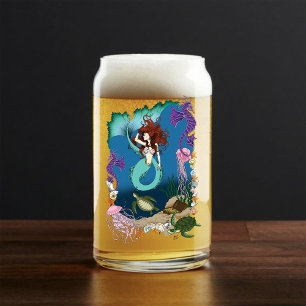 Mystische Meerjungfrau Ozean Fantasy Blaues Meer-L Dosenglas