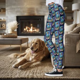 Mystische Meerjungfrau Ozean Fantasy Blaues Meer-L Leggings