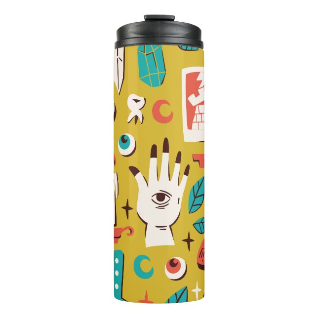 Mystische Melange: Nahtlose okkulte Elemente Thermosbecher (Vorderseite)