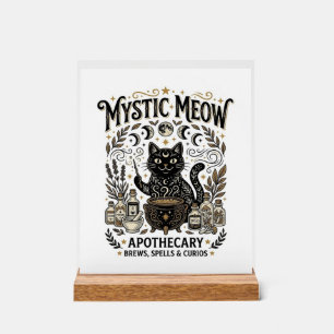 Mystische Meow-Katze Hexenhaft Mystische Apotheke  Acrylschild