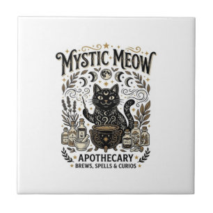 Mystische Meow-Katzen-Hexen-Apotheke Katze Vinta Fliese