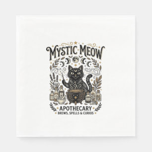 Mystische Meow-Katzen-Hexen-Apotheke Katze Vinta Serviette